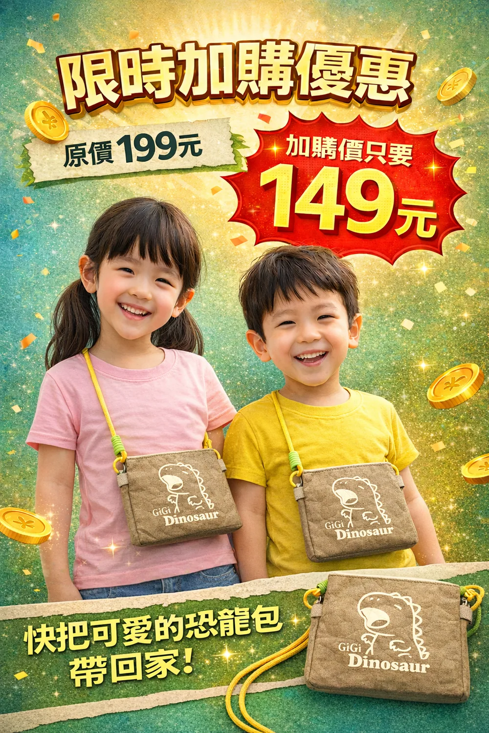GiGi 恐龍包限時加購海報